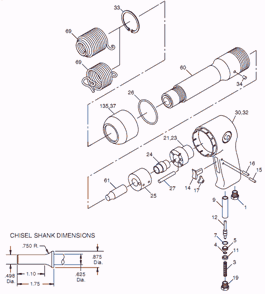 Part Location Diagram of C087316 Chicago Pneumatic O-ring (-006)
